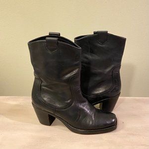 Vintage Via Spiga Western Short Boot Black Leather Women’s 6.5M